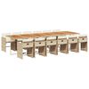 vidaXL 13 Piece Garden Dining Set with Cushions Beige Poly Rattan