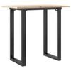 vidaXL Dining Table O-Frame 80x50x75 cm Solid Wood Pine and Steel