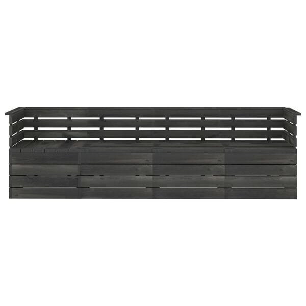 vidaXL Garden 4-Seater Pallet Sofa Dark Grey Solid Pinewood