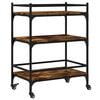 vidaXL Kitchen Trolley Smoked Oak 65x40x86.5 cm Engineered Wood