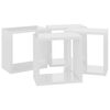 vidaXL Wall Cube Shelves 4 pcs High Gloss White 26x15x26 cm