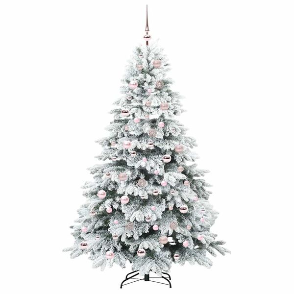 vidaXL Artificial Christmas Tree with 300 LEDs White 180 cm PE and PVC