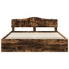 vidaXL Bed Frame Smoked Oak 180 x 200 cm Solid Pine Wood