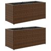 vidaXL Garden Planters with 2 Pots 2 pcs Brown 72x30x32 cm Poly Rattan