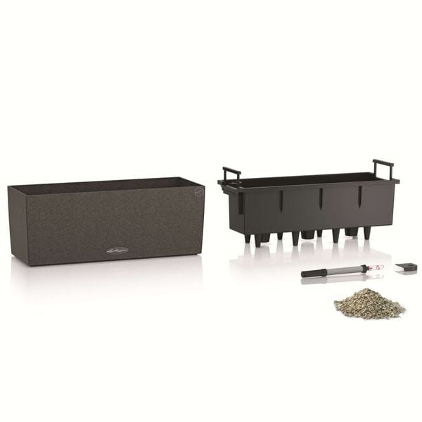 LECHUZA Planter BALCONERA Stone 50 ALL-IN-ONE Black