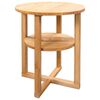 vidaXL Side Table | Brown | Solid Oak | Compact | Side Table | Round | Rustic