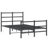 vidaXL Metal Bed Frame without Mattress with Footboard Black 120x200cm