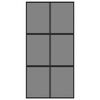 vidaXL Sliding Door Black 102.5x205 cm Tempered Glass and Aluminium