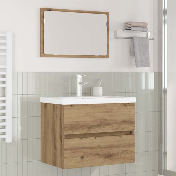 vidaXL Bathroom Furniture Set 3 pcs Artisan Oak Engineered Wood