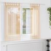 vidaXL Voile Curtains with Loops 2 pcs Sand 140x140 cm