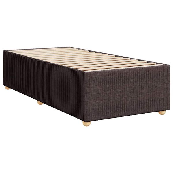 vidaXL Bed Frame without Mattress Dark Brown 90x190 cm Single Fabric