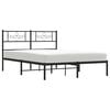 vidaXL Metal Bed Frame without Mattress with Headboard Black 160x200cm
