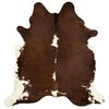 vidaXL Real Cowhide Rug Brown and White 180x220 cm