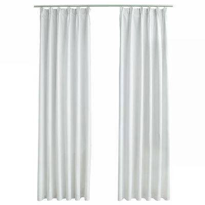vidaXL Blackout Curtains with Hooks 2 pcs Off White 140x175 cm