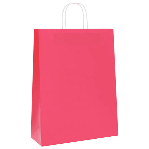 vidaXL Paper Bags 250 pcs with Handles Pink 32x12x42 cm