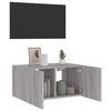 vidaXL TV Wall Cabinet with LED Lights Grey Sonoma 60x35x31 cm