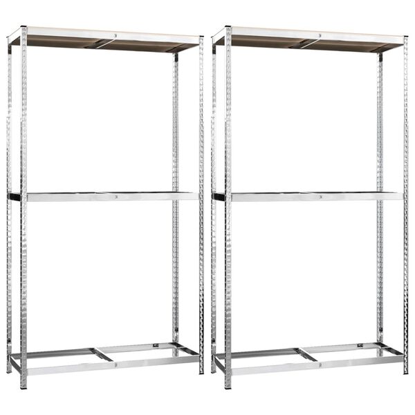 vidaXL 2-Layer Tire Racks 2 pcs Silver 110x40x180 cm Steel