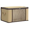 vidaXL Storage Box with Transparent Side Window Cream 43 x 34 x 23 cm
