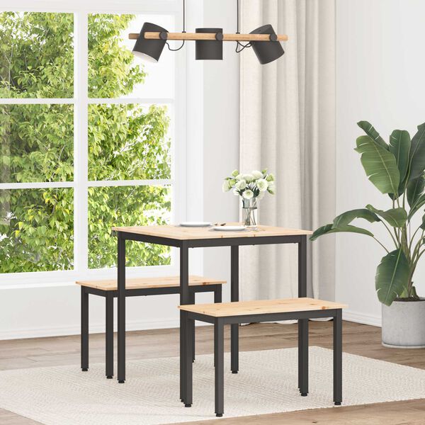 vidaXL Dining Table Natural 70 x 70 x 75 cm Solid Pine Wood