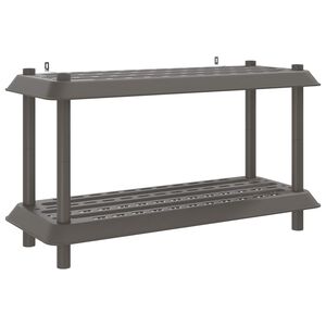 vidaXL Shelving Unit 2-Tier 100 x 40 x 55.5 cm PP Light Grey