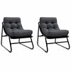 vidaXL Garden Furniture with Cushion 2 pcs Black 60 x 80 x 71cm Metal
