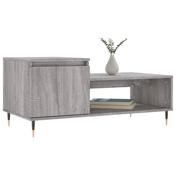vidaXL Coffee Table Grey Sonoma 100x50x45 cm Engineered Wood