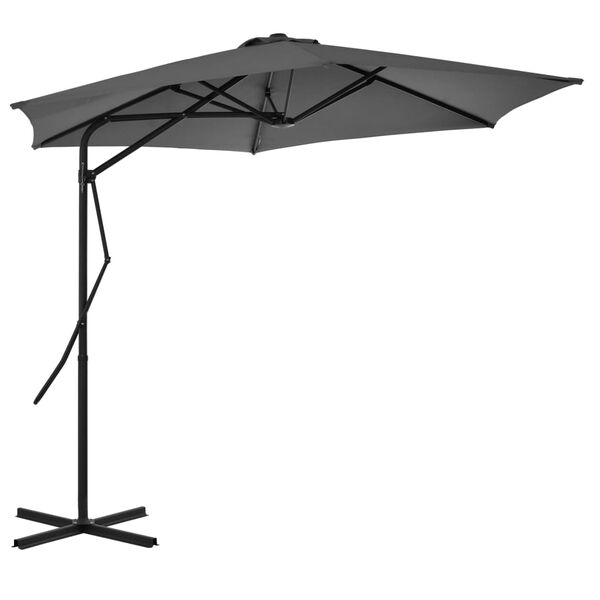 vidaXL Garden Parasol with Steel Pole 300 cm Anthracite