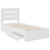 vidaXL Bed Frame with Drawer White 100 x 200 cm Engineered Wood