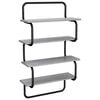 vidaXL 4-Tier Wall Shelf Grey Sonoma 40 x 24.5 x 104 cm