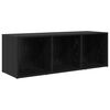 vidaXL TV Cabinet Set 72 x 35 x 37 cm Black Engineered Wood