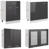 vidaXL 4 Piece Kitchen Cabinet Set with Worktop High Gloss Grey