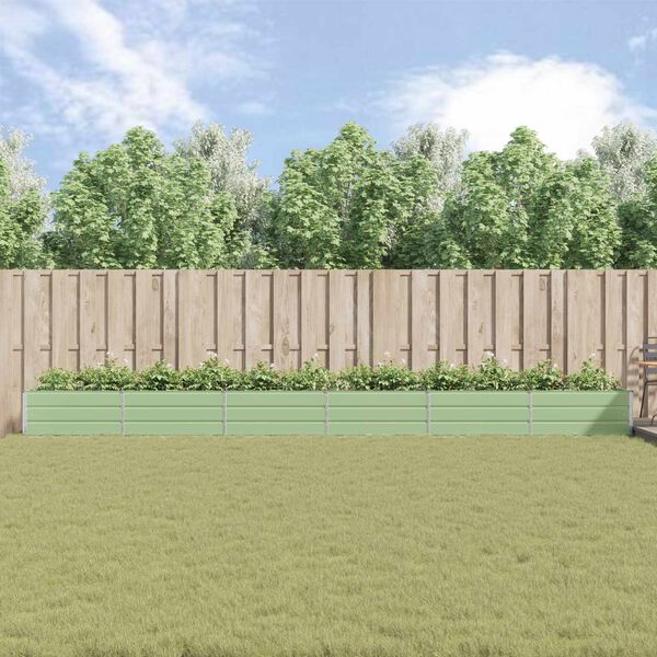 vidaXL Planter Pastel Green 580 x 100 x 45 cm Galvanised Steel