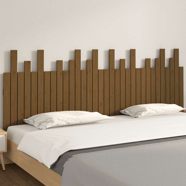 vidaXL Wall Headboard Honey Brown 204x3x80 cm Solid Wood Pine