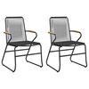 vidaXL Garden Chairs 2 pcs Black 58x59x85.5 cm PVC Rattan