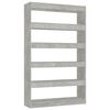 vidaXL Book Cabinet/Room Divider Concrete Grey 100x30x166 cm