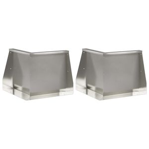 vidaXL Retaining Wall 2 pcs 50 x 50 x 40 cm Stainless Steel Silver
