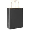 vidaXL Paper Bags 250 pcs with Handles Black 21x11x28 cm