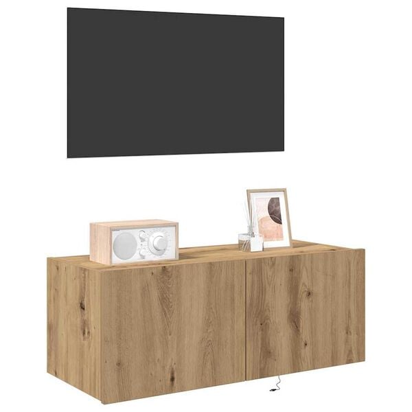 vidaXL TV Wall Cabinet Artisan Oak 80 x 35 x 31 cm Engineered Wood