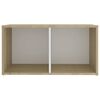 vidaXL TV Cabinet White and Sonoma Oak 72x35x36.5 cm Engineered Wood