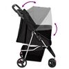 vidaXL Folding Dog Stroller Black 80x46x98 cm Oxford Fabric