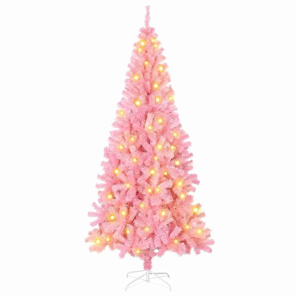 vidaXL Christmas Tree with 300 LEDs with Stand Pink 180 cm PVC