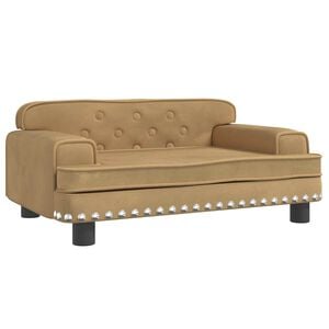 vidaXL Dog Bed Brown 70x45x30 cm Velvet