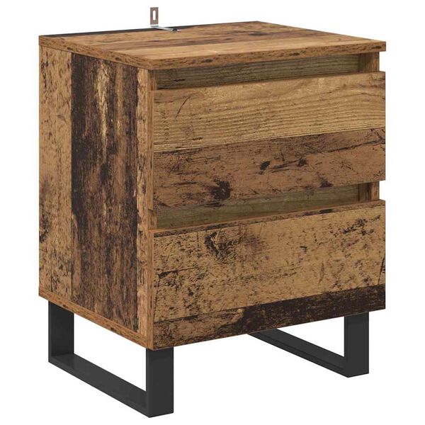 vidaXL Bedside Cabinet Old Wood 40 x 35 x 50 cm Engineered Wood