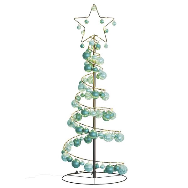 vidaXL LED Christmas Tree with Baubles 80 LEDs Warm White 120 cm