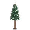 vidaXL Slim Christmas Tree Green 210 cm PVC and Solid Pine wood