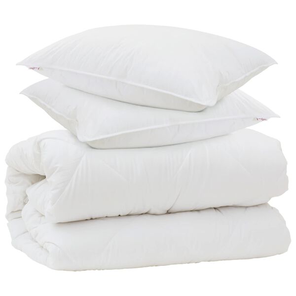 vidaXL Duvet with Pillows with Pillow 3 pcs White Microfiber