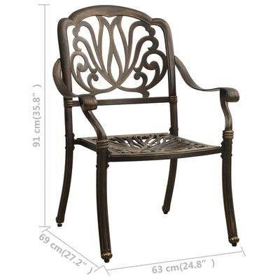 vidaXL Garden Chairs 2 pcs Cast Aluminium Bronze
