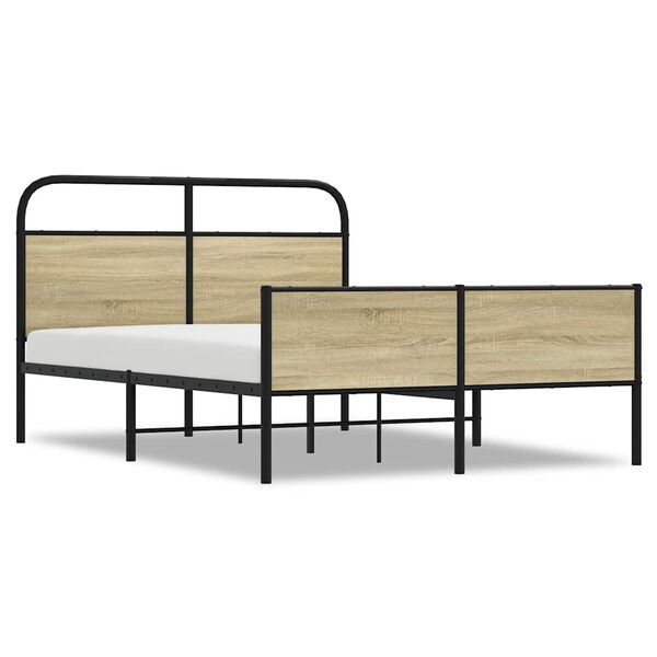 vidaXL Bed Frame without Mattress 120x190 cm Sonoma Oak Engineered Wood