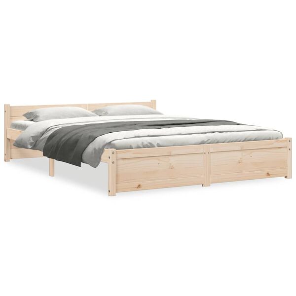 vidaXL Bed Frame without Mattress Solid Wood 140x190 cm