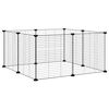 vidaXL 8-Panel Pet Cage Black 35x35 cm Steel